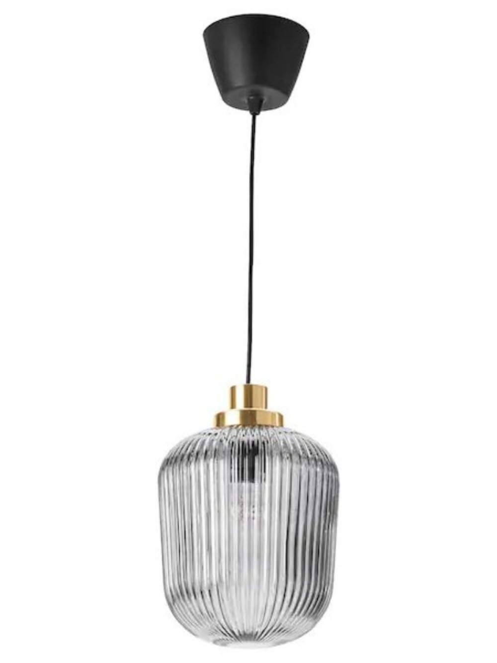 IKEA SOLKLINT Grey Gold Glass Pendant Light